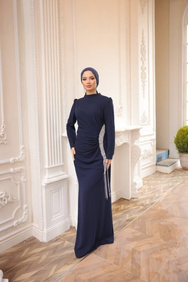 robe longue en crêpe made in Turkiye – Image 3